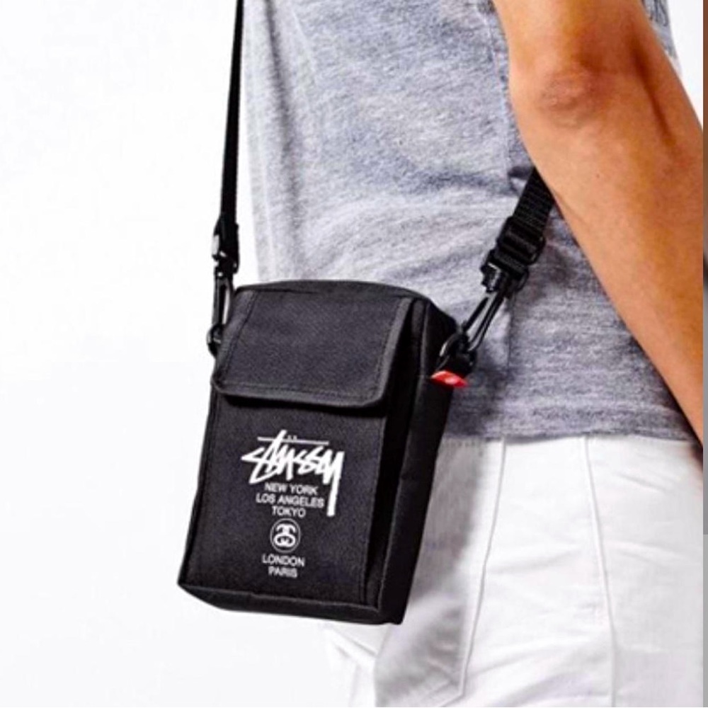 Black Stussy crossbody pouch